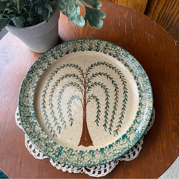Handcrafted Ceramic Plate with Tree Design - Picture 6 of 9